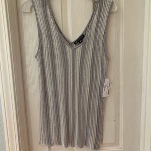 INC Metallic Silver Tank